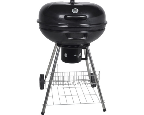 Barbecue au charbon de bois en acier émaillé noir grille de barbecue 58 x  58 x