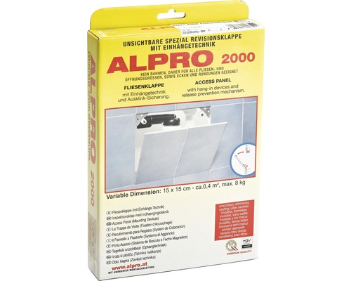 Alpro 2000 Trappe de visite avec technique d''accrochage, convient à toutes les tailles de carreaux