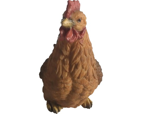 Figurine décorative Lafiora poulet 14 cm marron