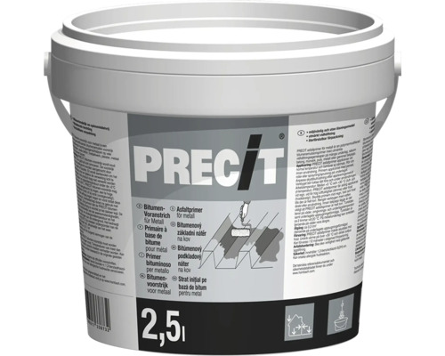 Couche d'apprêt PRECIT pour métal sans solvants 2,5 l Primaire bitumineux pour métal en seau de 2,5 litres