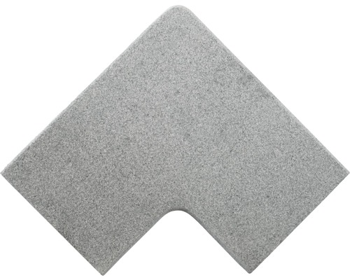 Bordure de piscine FLAIRSTONE Phönix gris pièce d'angle intérieure + extérieure arrondie 60 x 35 / 60 x 35 x 3 cm