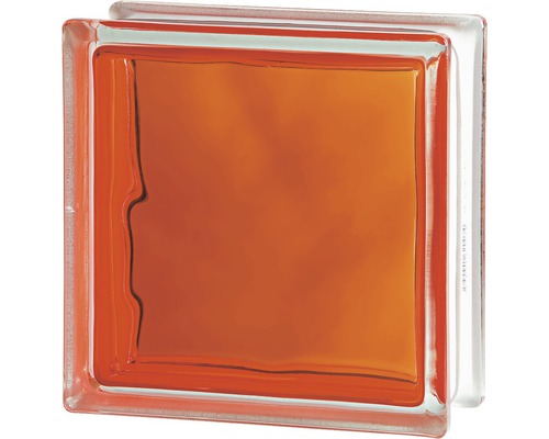 Glasbaustein Brilly orange 19 x 19 x 8 cm