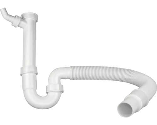 Siphon tubulaire BLANCO 137262 flexible 1 1/2"x 50 mm avec 1 branchement de machine Siphon avec tube de raccordement flexible