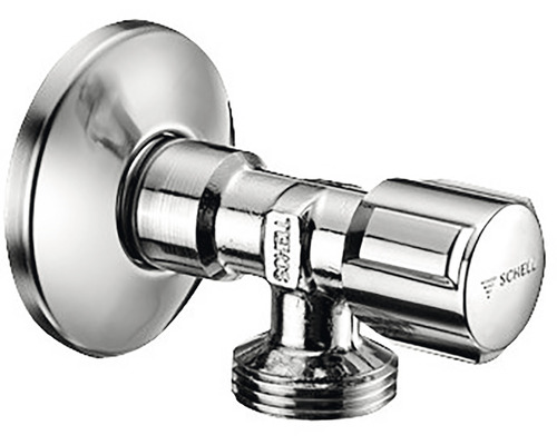 Robinet d''équerre en métal avec le logo Schell