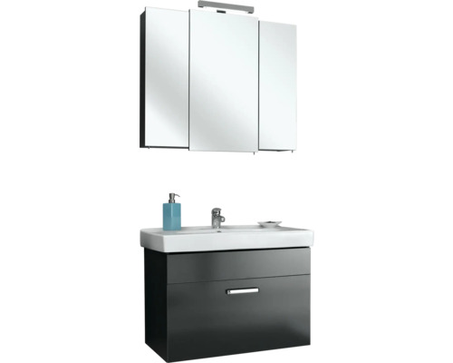 Badezimmer Set mit Waschbeckenunterschrank, Waschtisch und Spiegelschrank