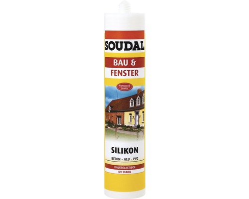 Silicone pour construction et fenêtres Soudal monocomposant transparent 300 ml