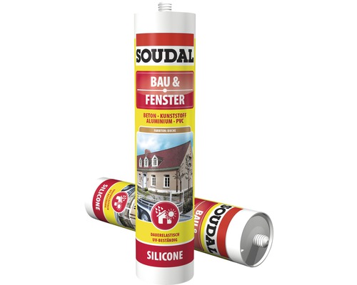 Mastic silicone de construction Soudal pour le bâtiment et les fenêtres