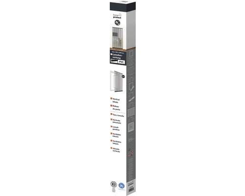 Verpackung eines Lamellenvorhangs aus PVC.