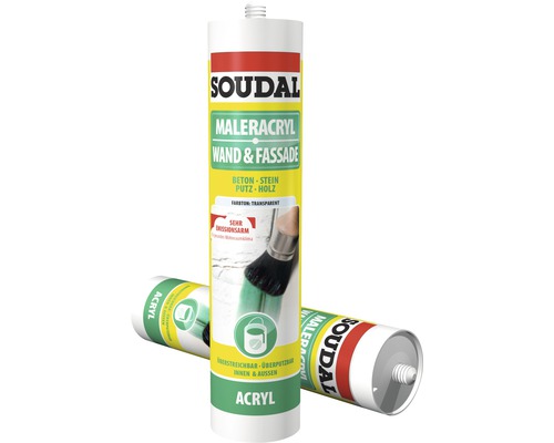 Acrylique pour peintre Soudal mur & façade transparent 300 ml