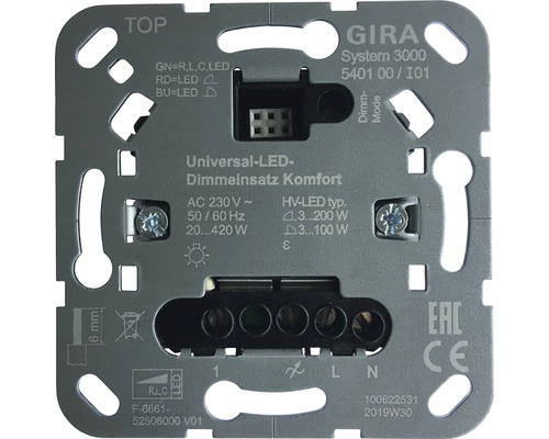 Variateur LED insert variateur Gira gris clair Variateur LED insert variateur Gira gris clair