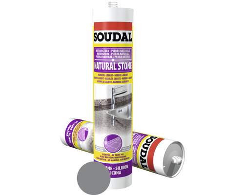 Silicone pour pierre naturelle Soudal gris marbre 290 ml