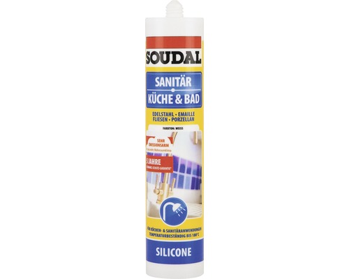 Silicone pour cuisine et salle de bains Soudal transparent 300 ml-0