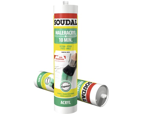 Acrylique pour peintre Soudal 10 min blanc 300 ml-0