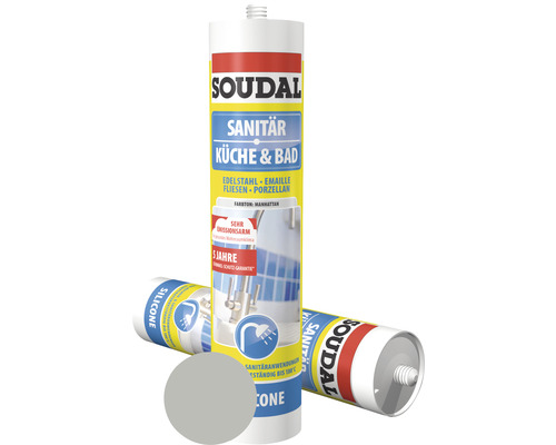 Silicone pour cuisine et salle de bains Soudal manhattan 300 ml