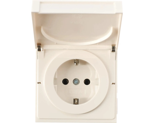 Prise Gira avec couvercle à charnière pour l''extérieur