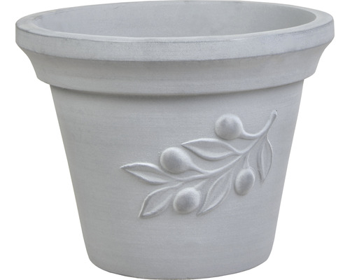 Pot de fleurs Lafiora Olive terre cuite Ø 35 cm H 28 cm gris foncé