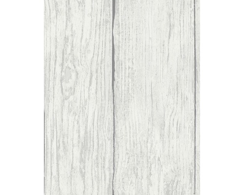 Papier peint intissé 57881 bois/pierre blanc-gris