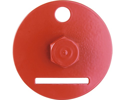 Disque métallique rond avec trou et fente