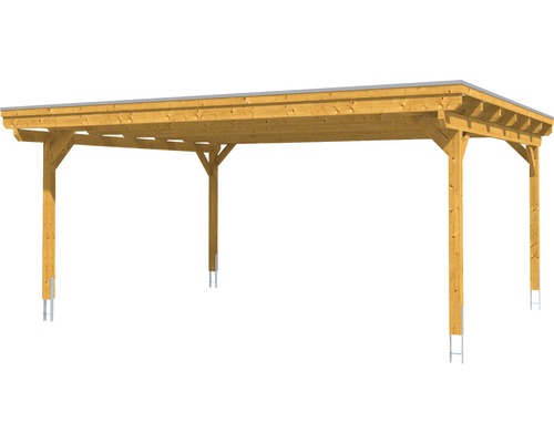 Holzcarport mit Flachdach