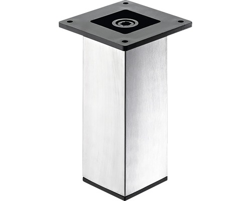 Pied de meuble design Aryta finition acier inoxydable 50x50x150 mm jusqu'à 50 kg Pied de meuble en acier inoxydable