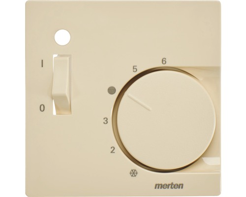 Plaque centrale Merten 534844 cache pour insert de thermostat d'ambiance avec interrupteur System M blanc brillant