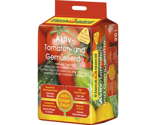 Terreau pour tomates et légumes Floragard Aktiv, 20 L