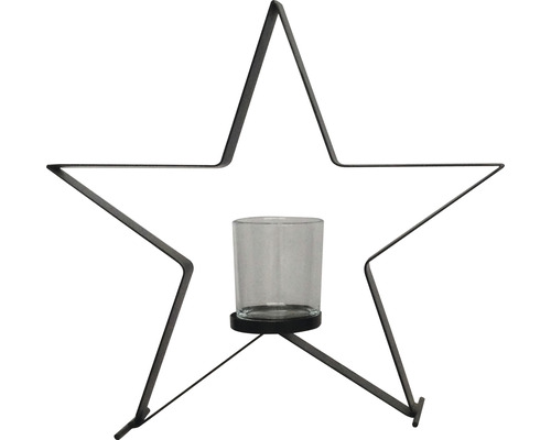 Teelichthalter Lafiora Stern Schwarz H 34 cm schwarz
