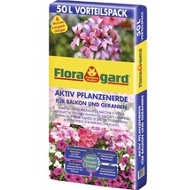Terreau actif Floragard pour balcon et géraniums, pack avantage de 50 litres