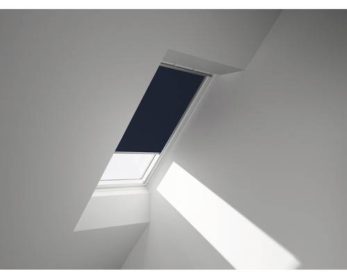 Store occultant VELUX uni bleu foncé à commande manuelle cadre aluminium DKL Y67 1100S