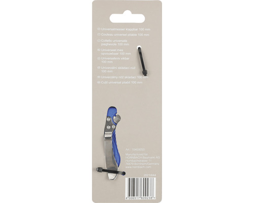 Couteau universel pliable, 100 mm, sur emballage