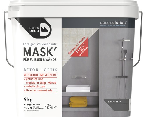 Seau d''enduit de parement coloré Mask pour carrelage et murs aspect béton