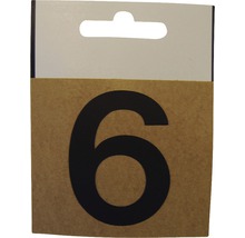 Numéro de maison 6 sur fond marron