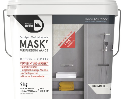 Seau d''enduit de parement coloré Mask pour carreaux et murs aspect béton