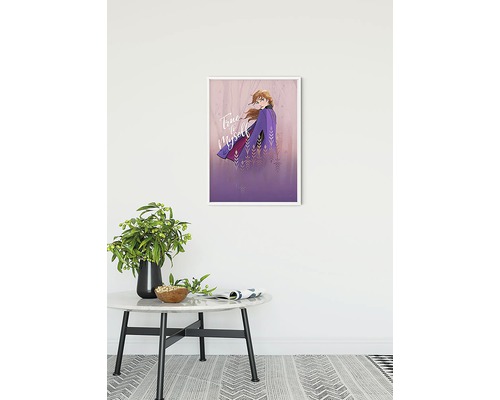 Gerahmtes Poster mit Anna aus Die Eiskönigin, Aufschrift: True to Myself