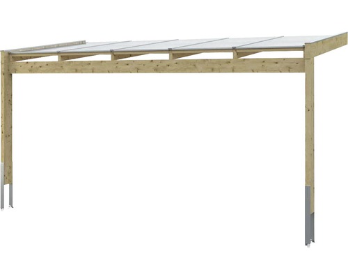 Carport en bois avec toit translucide