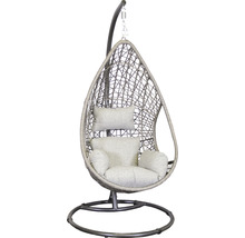 Fauteuil suspendu avec cadre en métal et panier tressé