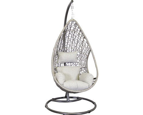 Fauteuil suspendu avec cadre en métal et panier tressé