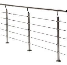 Edelstahlgeländer mit horizontalen Streben für Treppen und Balkone