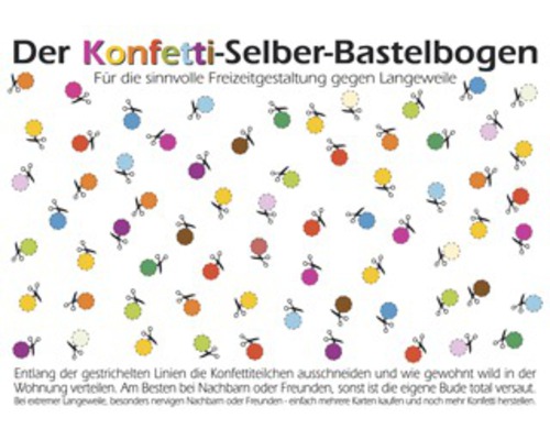 Carte postale Der Konfetti-Selber-Bastelbogen 14,8x10,5 cm