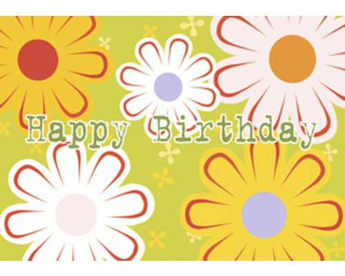 Carte postale Happy Birthday fleurs 14,8x10,5 cm