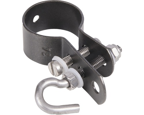 INDUTEC Hakenschelle 40 Mm – Grün Pulverbeschichtet, Für Geflechtspannstäbe (34–50 Mm), Edelstahlhaken