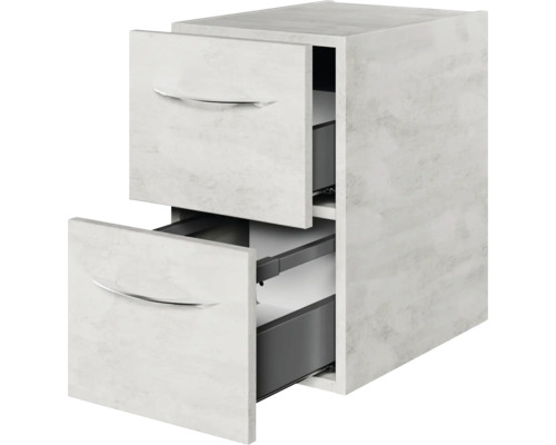 Meuble bas avec deux tiroirs pour salle de bain