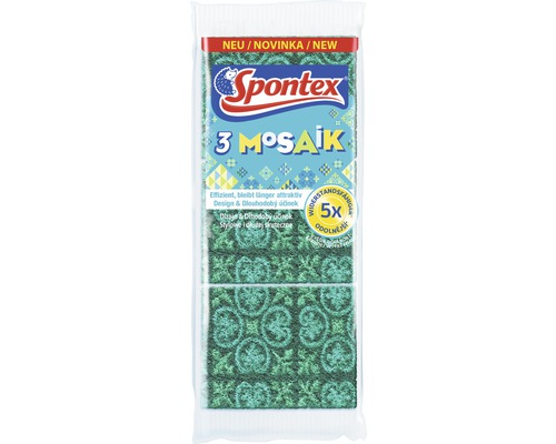 Éponge de nettoyage Spontex mosaïque 3 pièces