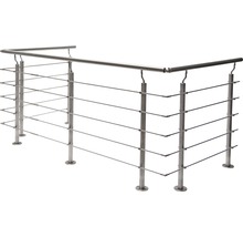 Edelstahlgeländer mit horizontalen Stahldrähten