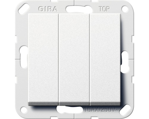 Wippschalter Einsatz 3-fach mit Wippen Gira 0283226 Standard 55 aluminium Universal-Aus-Wechselschalter