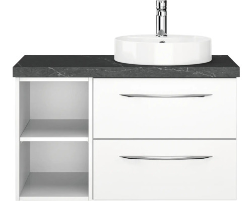 Meuble sous-lavabo avec vasque à poser et deux tiroirs