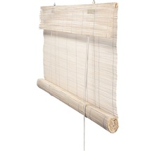 Store en bambou verni en blanc 60x180 cm-thumb-0