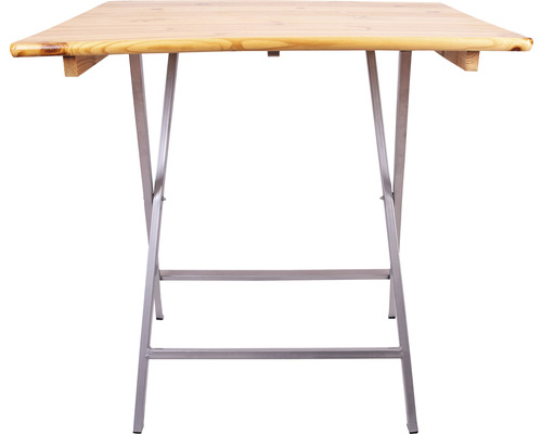 Klapptisch mit Holzplatte und Metallgestell