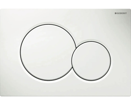 Plaque de commande GEBERIT Sigma 01 plaque brillant / touche blanc brillant 115.770.11.5