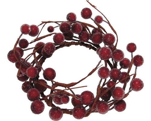 Couronne de baies plastique rouge-marron